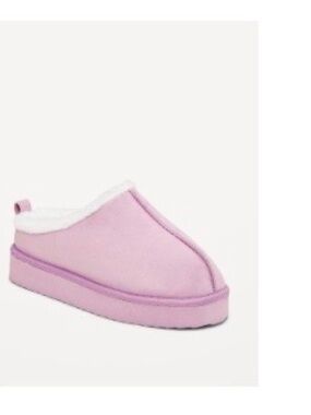 Cozy Pink Faux Fur-Lined Slippers for girls size 3